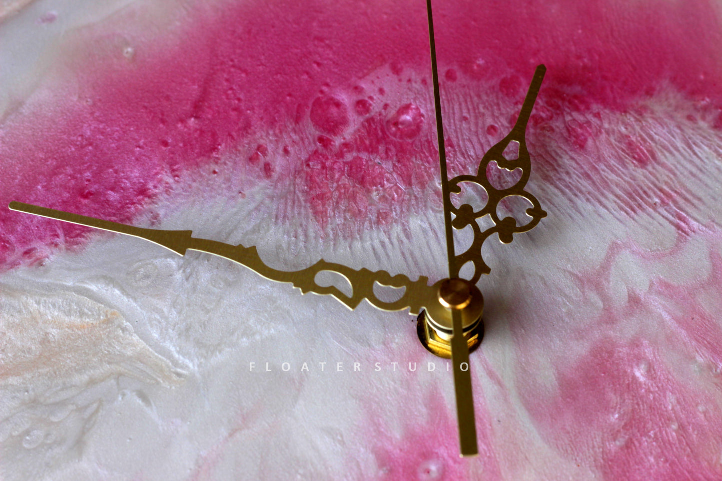 Pink and White Resin Clock, Resin Clock for Wall Décor, Size Available 14 inch, 16inch and 18 inch