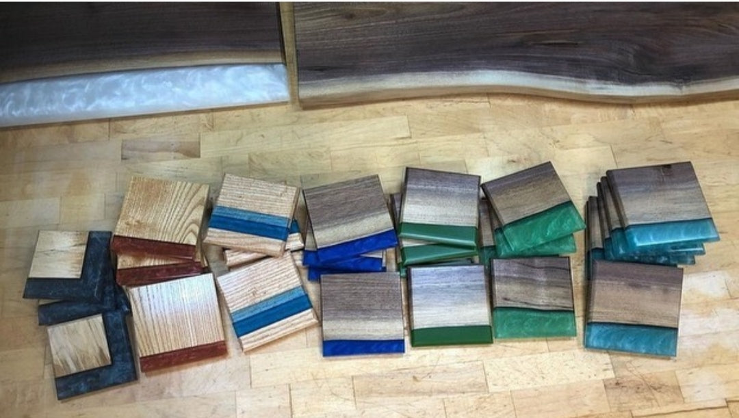 Resin Wood Coaster Colored