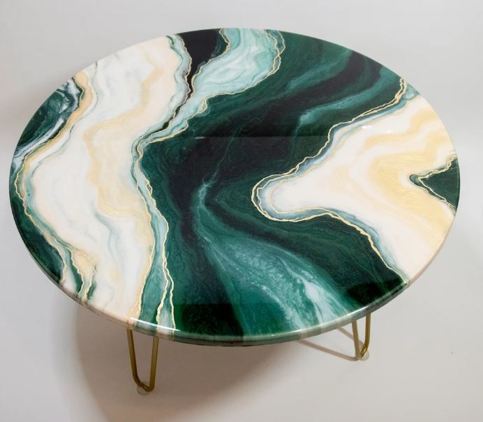 Resin Coffee Table, Round and Agate Shape Resin Table, Available in Different Sizes