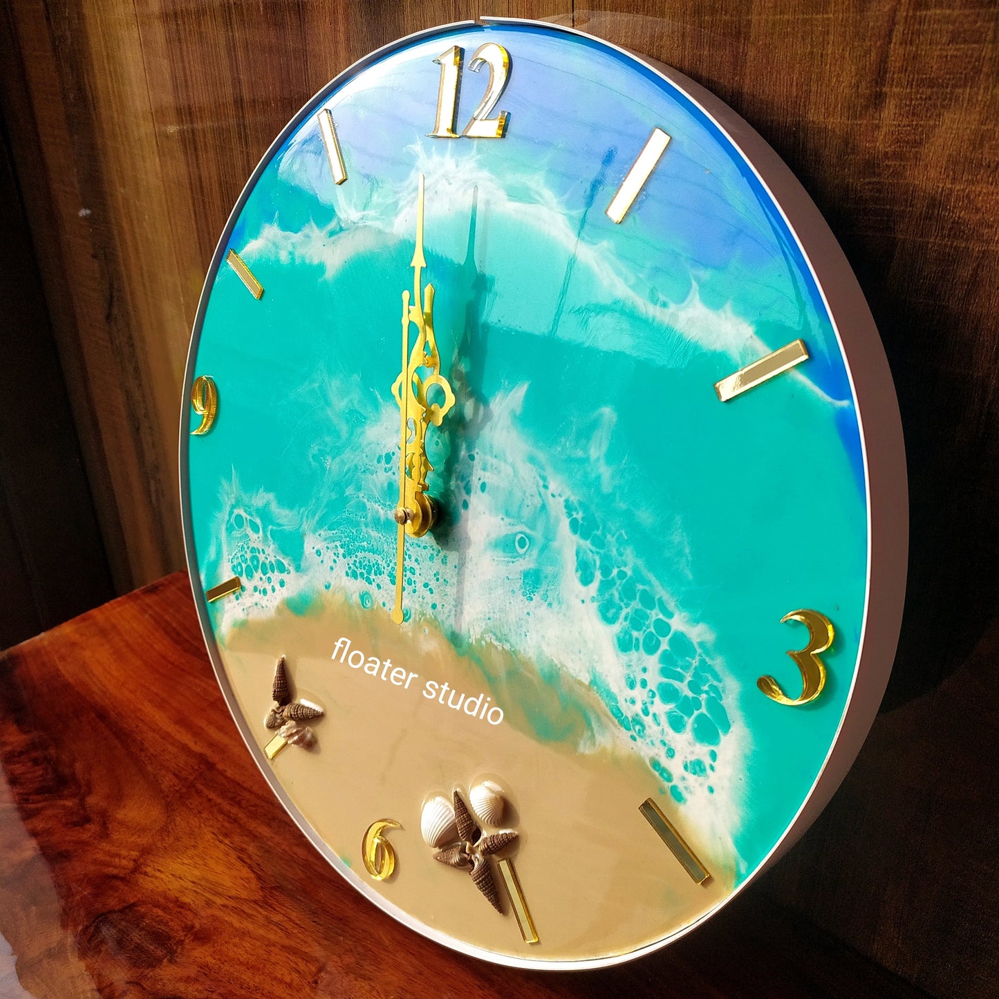 Ocean Resin Clock, Resin Clock for wall Decoration, Ocean effect Resin Clock