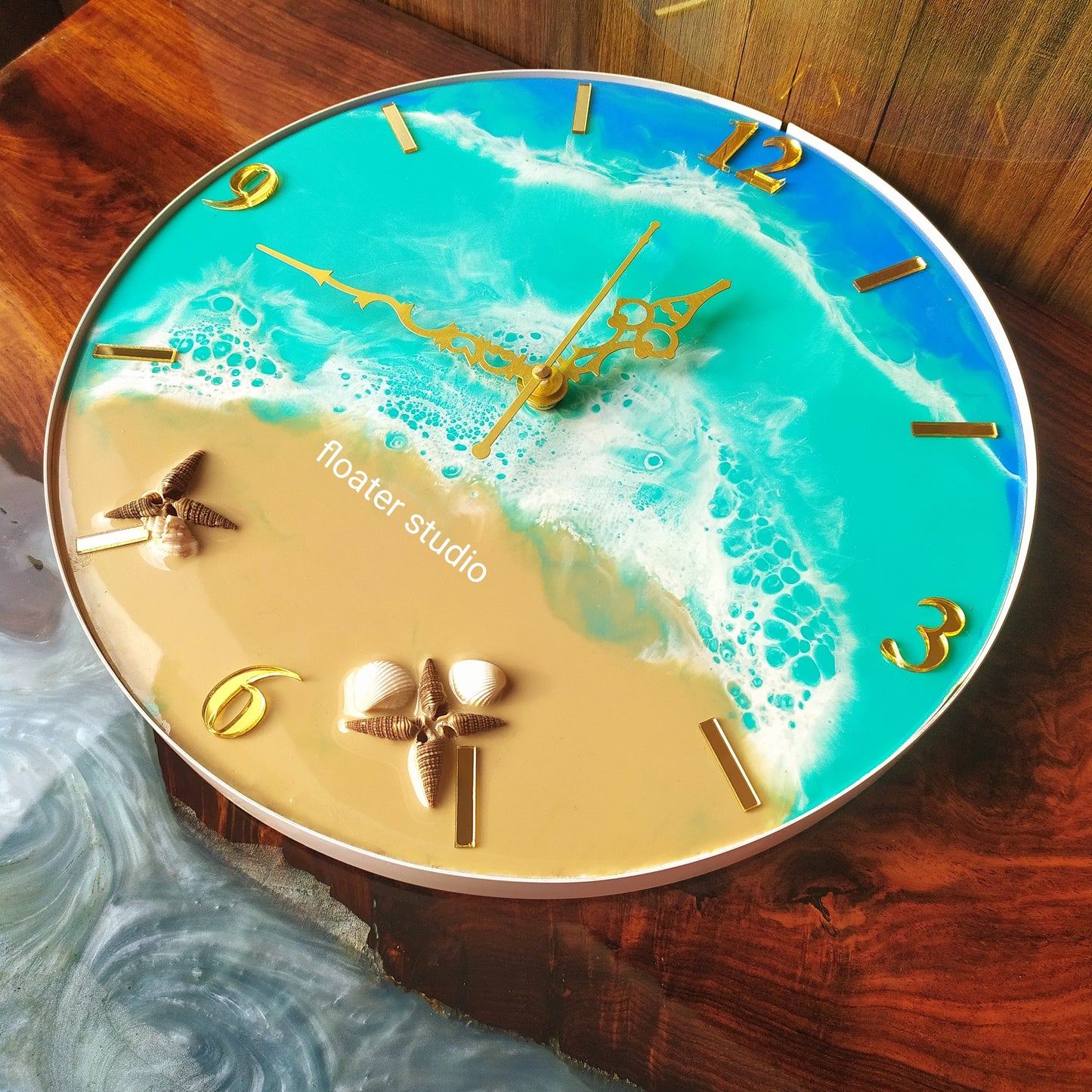 Ocean Resin Clock, Resin Clock for wall Decoration, Ocean effect Resin Clock
