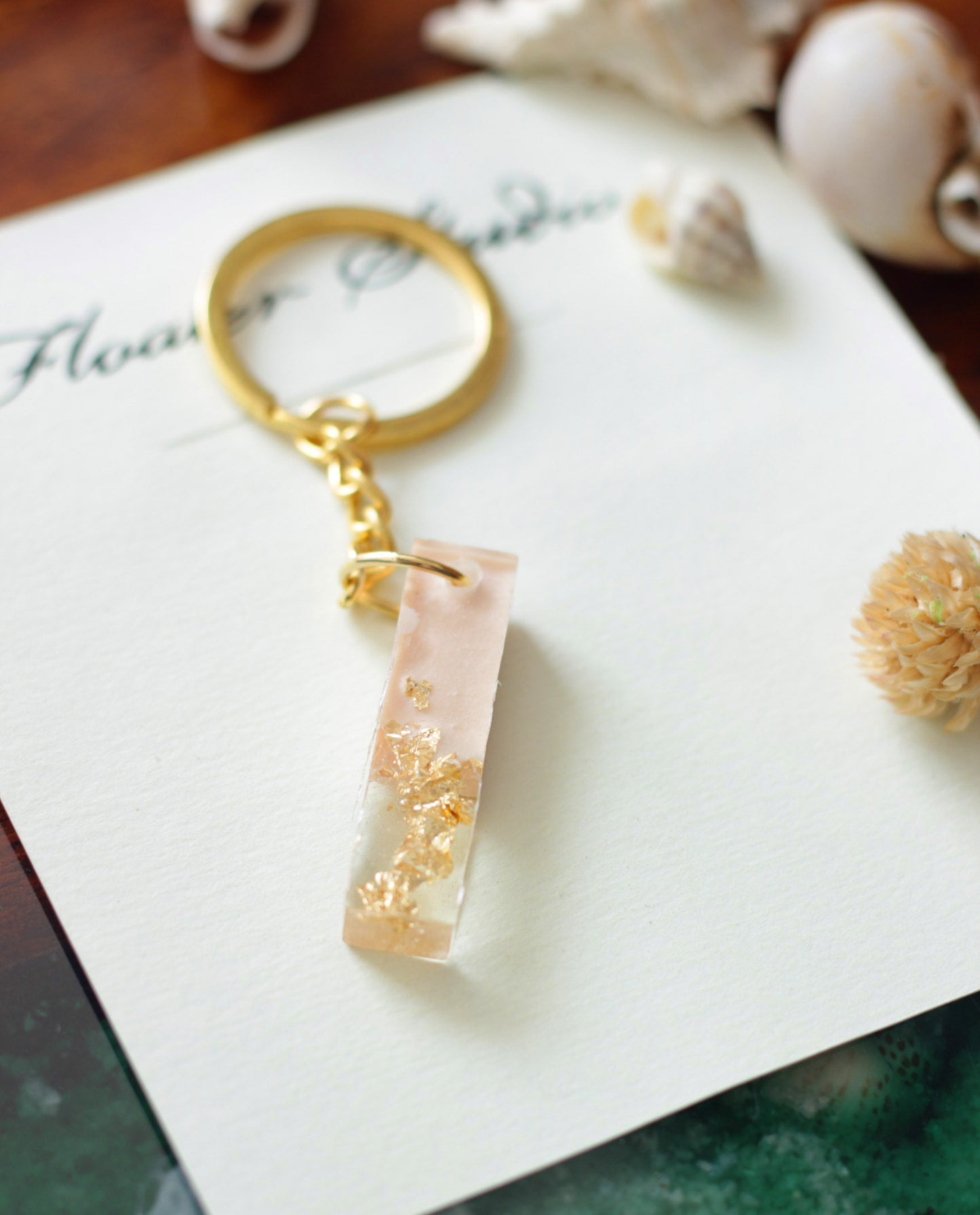Resin Letter Key Chain, Resin Alphabet keychain, Baby Pink and Golden Color keychain, Resin keychain, Gold Keychain best gift ideas