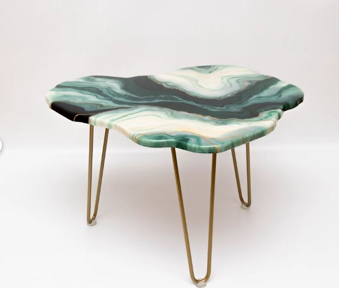 Resin Coffee Table, Round and Agate Shape Resin Table, Available in Different Sizes