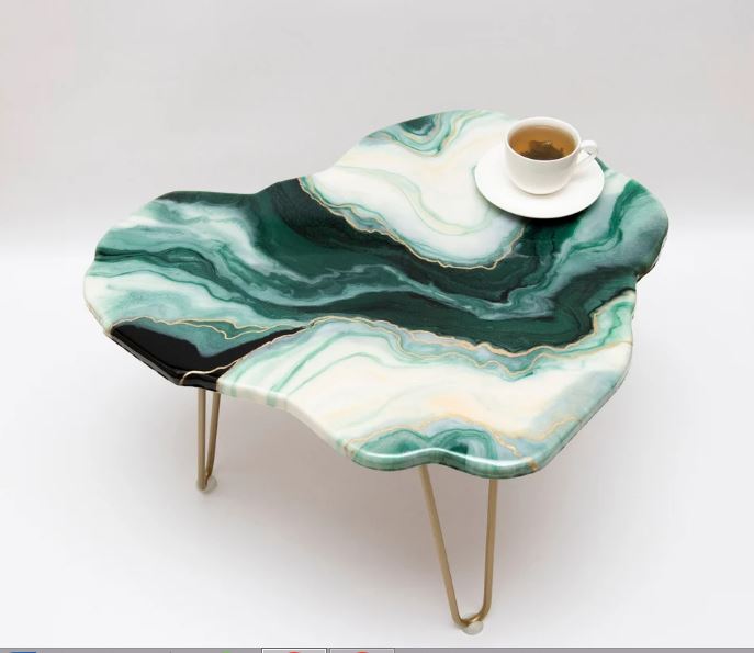 Resin Coffee Table, Round and Agate Shape Resin Table, Available in Different Sizes