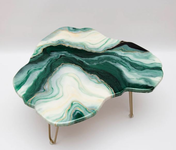 Resin Coffee Table, Round and Agate Shape Resin Table, Available in Different Sizes