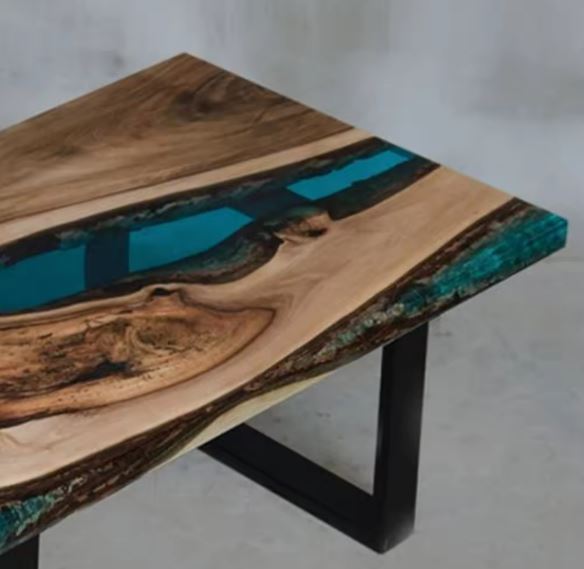 Epoxy Resin Center Table, White Resin Table, Resin River Table