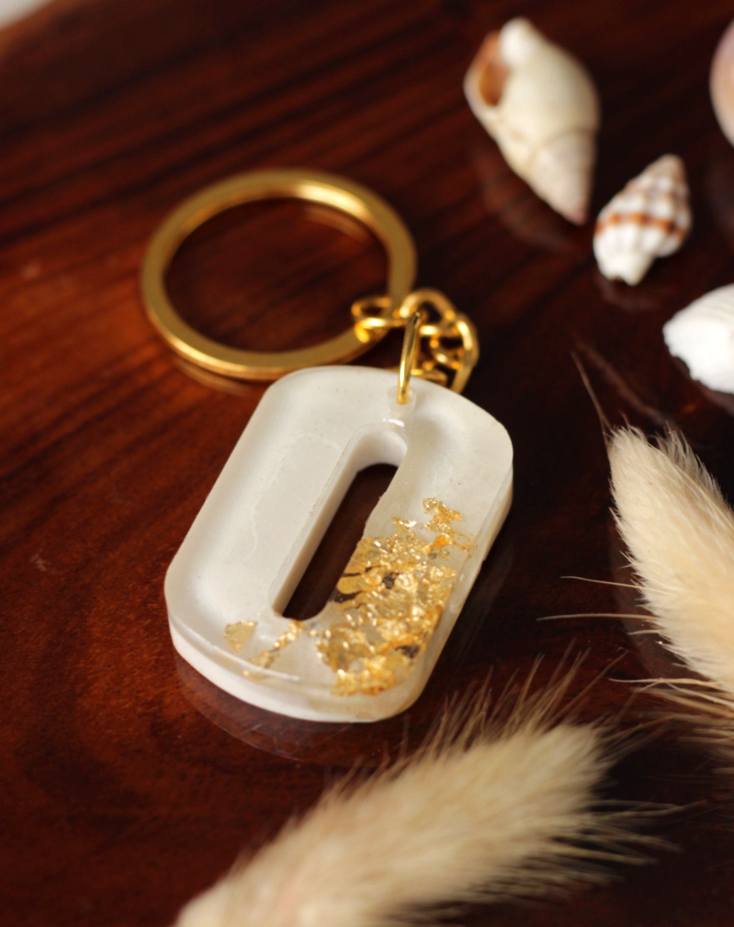 Numerical Resin Keychain, Lucky Number Keychain, 0 to 9 Number Keychain, Black Gold or White Gold Keychain, Resin Keychain